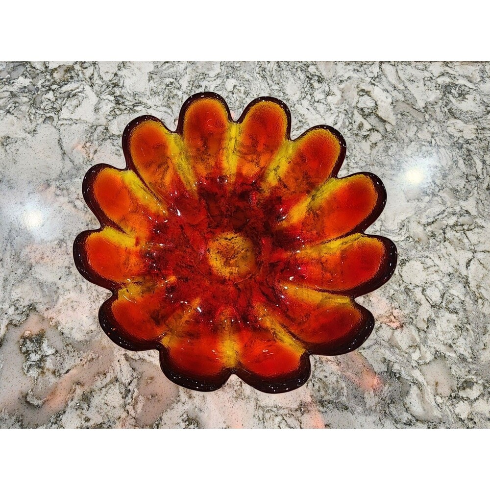 Vintage Amberina Lotus Petal Mid-Century Indiana Glass 70 years old - Picture 2 of 4